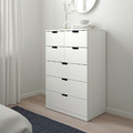 NORDLI Chest of 7 drawers, white, 80x122 cm