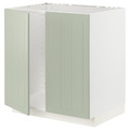 METOD Base cabinet for sink + 2 doors, white/Stensund light green, 80x60 cm