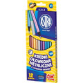 Astra Black Wood Coloured Pencils in 12 Metallc Colours + Sharpener