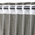 LENDA Curtains with tie-backs, 1 pair, dark grey, 140x300 cm