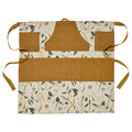 DAKSJUS Waist apron, wipeable/sprout patterned off-white/yellow-brown, 73x70 cm