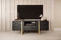 TV Cabinet Verica 150 cm, charcoal/gold legs