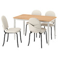 DANDERYD / EBBALYCKE Table and 4 chairs, oak veneer white/Idekulla beige, 130 cm