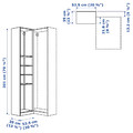 PAX Add-on corner unit with 4 shelves, dark grey, 53x35x201 cm