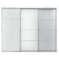 SKYTTA / SVARTISDAL Sliding door combination, aluminium/white paper, 301x240 cm