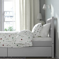 SMYGA Bed frame with storage, light grey, 90x200 cm