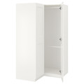 PAX Corner wardrobe, white, Grimo white, 111/111x201 cm