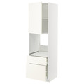 METOD / MAXIMERA Hi cab f ov w dr/2 frnt/1 m/1 h drw, white/Vallstena white, 60x60x200 cm