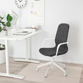 LÅNGFJÄLL Office chair with armrests, Gunnared dark grey/white, 68x68 cm