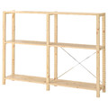 IVAR 2 sections/shelves, pine, 174x30x124 cm