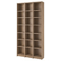 BILLY Bookcase comb w extension units, oak effect, 120x28x237 cm