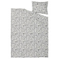 RODGERSIA Duvet cover and pillowcase, grey/white, 150x200/50x60 cm