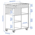 ÖVNING Trolley, white/grey-green, 54x33 cm