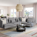 SÖDERHAMN Corner sofa, 4-seat, with open end/Tonerud grey