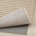 TÅGSPÅR Rug, high pile, white/beige, 170x240 cm