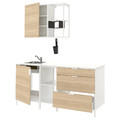 ENHET Kitchen, white, oak effect, 183x63.5x222 cm