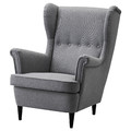 STRANDMON Wing chair, Nordvalla dark grey