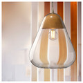 AKTERGAST Pendant lamp, glass/solid birch, 30 cm