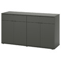 VIHALS Sideboard, dark grey, 140x37x75 cm