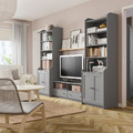 HAUGA TV/storage combination, grey, 277x46x199 cm