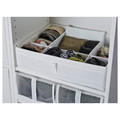 SKUBB Box with compartments, white, 44x34x11 cm