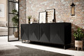 Four-Door Cabinet Asha 200 cm, metal legs, matt black