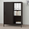 TROTTEN Cabinet with sliding doors, anthracite, 80x110 cm