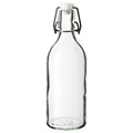 KORKEN Bottle with stopper, clear glass, 0.5 l