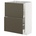 METOD / MAXIMERA Base cabinet with 2 drawers, white/Havstorp brown-beige, 60x37 cm