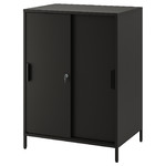 TROTTEN Cabinet with sliding doors, anthracite, 80x110 cm