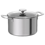 HEMKOMST Pot with lid, stainless steel/glass, 5 l