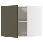 METOD Top cabinet for fridge/freezer, white/Havstorp brown-beige, 60x60 cm