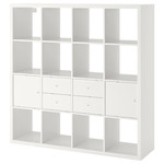 KALLAX Shelving unit with 4 inserts, white, 147x147 cm