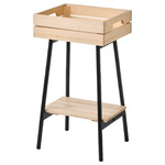 VANILJSTÅNG Plant stand, pine, black, 55 cm