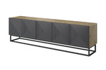 TV Cabinet Asha 200 cm, metal legs, artisan/rivier stone mat