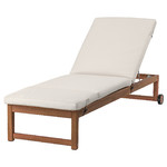 NÄMMARÖ Sun lounger, outdoor light brown stained/Frösön/Duvholmen beige