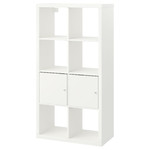 KALLAX Shelf unit with doors, white, 77x147 cm