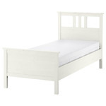 HEMNES Bed frame with mattress, white stain/Åkrehamn firm, 90x200 cm