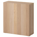 BESTÅ Shelf unit with door, Lappviken white stained oak effect, 60x20x64 cm