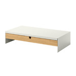 ELLOVEN Monitor stand with drawer, white