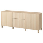 BESTÅ Storage combination with drawers, Lappviken white stained oak effect, Lappviken white stained oak effect, 180x40x74 cm