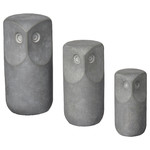 TONAD Decoration set of 3, owl, grey