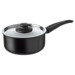 HEMLAGAD Saucepan with lid, black, 2 l