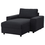 VIMLE Chaise longue, with wide armrests/Saxemara black-blue