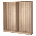 PAX 2 wardrobe frames, white stained oak effect, 200x35x201 cm