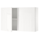 KNOXHULT Wall cabinet with doors, high-gloss white, 120x75 cm