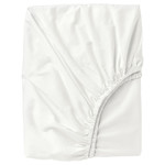 ULLVIDE Fitted sheet, white, 140x200 cm