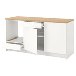 KNOXHULT Base cabinet with doors and drawer, white, 180 cm