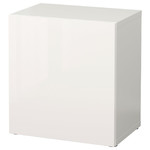 BESTÅ Shelf unit with door, white, Selsviken high-gloss/white, 60x40x64 cm