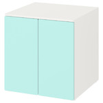 SMÅSTAD / PLATSA Cabinet, white pale turquoise, with 1 shelf, 60x55x63 cm